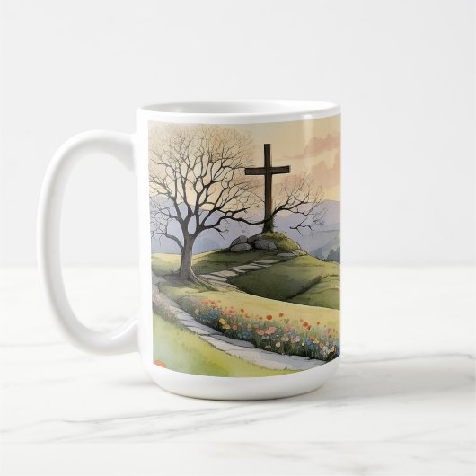 Mug illustration d'art de lever de soleil de Pâques (Gauche)