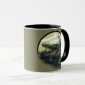 Mug Illustration d'art de marais à alligator féroce (Devant droit)