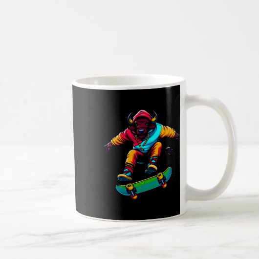 Mug Illustration d'art de skateboard funky cool à Buff (Droite)