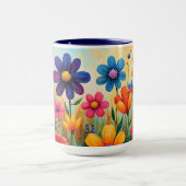 Mug Illustration d'art folklorique floral (Centre)