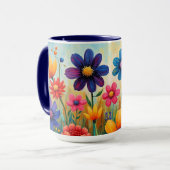 Mug Illustration d'art folklorique floral (Devant gauche)