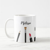 Mug Illustration d'articles de maquillage et nom perso (Gauche)