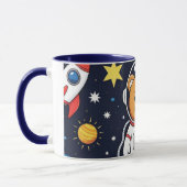 Mug Illustration d'astronaute ourson mignon de l'espac (Gauche)