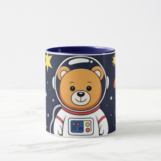 Mug Illustration d'astronaute ourson mignon de l'espac (Centre)