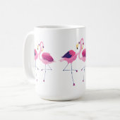 Mug Illustration de 3 paires de Flamants roses roses (Devant gauche)