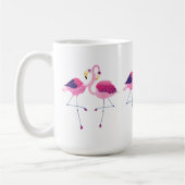 Mug Illustration de 3 paires de Flamants roses roses (Gauche)