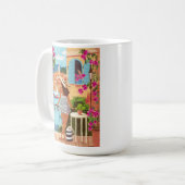 Mug Illustration de balcon méditerranéen Café (Devant gauche)