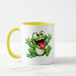Mug Illustration de bande dessinée de grenouille amusa