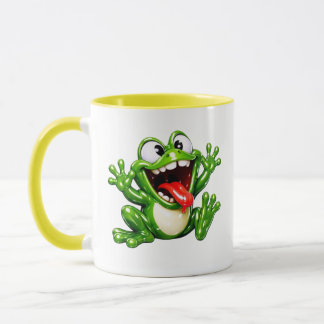 Mug Illustration de bande dessinée de grenouille amusa