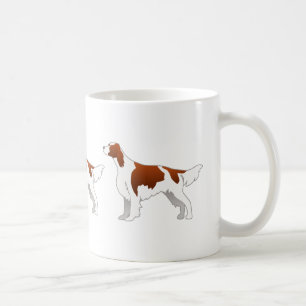 Mug Illustration de base du plateau rouge et blanc irl