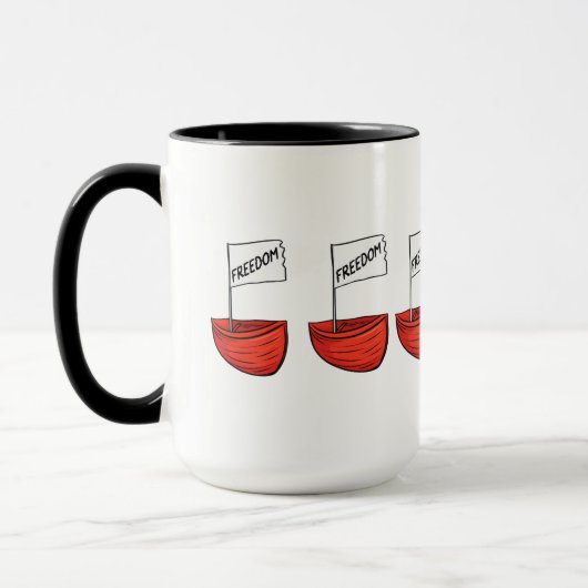 Mug Illustration de bateau de liberté nautique (Gauche)