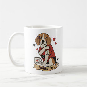Mug Illustration de Beagle tatoué I Heart Mom