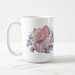 Mug Illustration de bébé éléphant mignon endormi avec