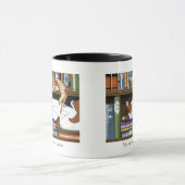 Mug Illustration de bibliothèque de chats endormis mig (Centre)