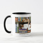 Mug Illustration de bibliothèque de chats endormis mig (Gauche)