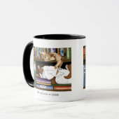 Mug Illustration de bibliothèque de chats endormis mig (Devant gauche)
