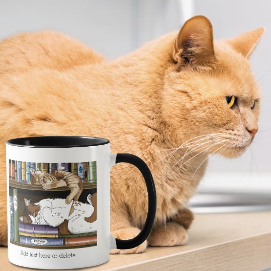 Mug Illustration de bibliothèque de chats endormis mig