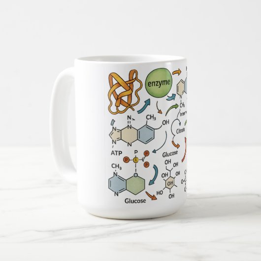 Mug Illustration de biochimie avec structure moléculai (Devant gauche)