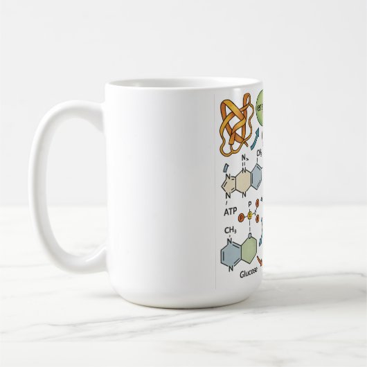 Mug Illustration de biochimie avec structure moléculai (Gauche)