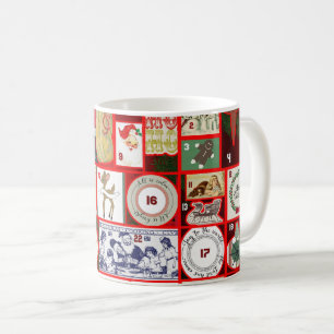 Mug Illustration de bloc de l'Avent de Noël en carré