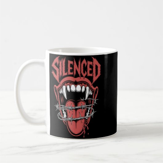 Mug Illustration de bouche de cri silencieux (Gauche)