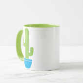 Mug Illustration de cactus verts en pot bleu (Devant gauche)