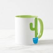 Mug Illustration de cactus verts en pot bleu (Devant droit)