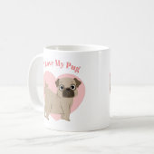 Mug Illustration de Carlin adorable Photo personnalisé (Devant gauche)