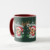 Mug Illustration de cerf de Noël mignon (Devant gauche)