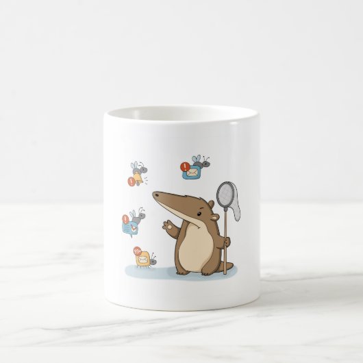 Mug Illustration de chasseur de notifications drôle de (Centre)
