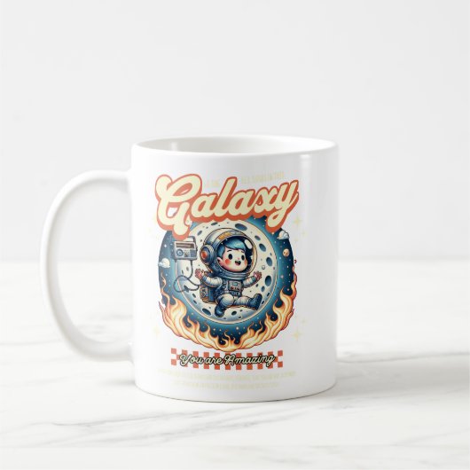 Mug Illustration de chat astronaute de galaxie mignon (Gauche)