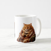 Mug Illustration de chat au café cosy (Devant droit)
