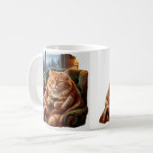 Mug Illustration de chat au café cosy (Devant gauche)