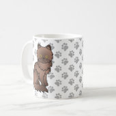 Mug Illustration de chat de dessin animé mignon persan (Devant gauche)