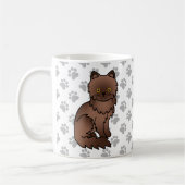 Mug Illustration de chat de dessin animé mignon persan (Gauche)