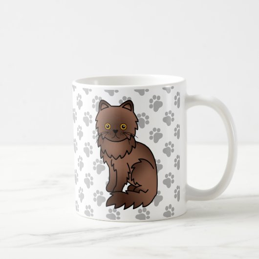Mug Illustration de chat de dessin animé mignon persan (Droite)