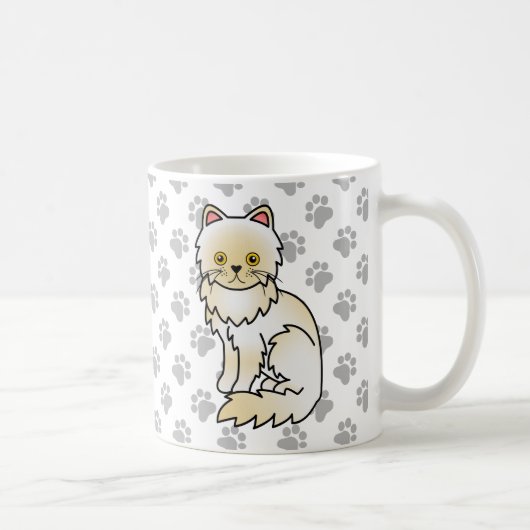 Mug Illustration de chat de dessin animé mignon persan (Droite)