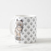 Mug Illustration de chat de dessin animé mignon persan (Devant gauche)