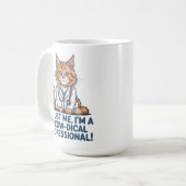Mug Illustration de chat drôle et mignonne avec un jeu (Devant gauche)