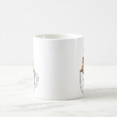 Mug Illustration de chat kawaii et cœurs de café (Centre)