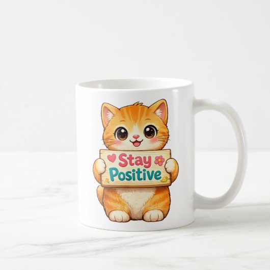 Mug Illustration de chat mignon avec des vibrations po (Droite)