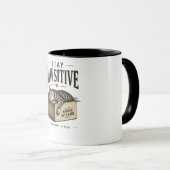 Mug Illustration de chat mignon restez positif (Devant droit)