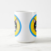 Mug Illustration de chat noir et blanc avec des yeux b (Centre)