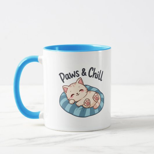 Mug Illustration de chat Paws & Chill Cartoon (Gauche)