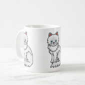 Mug Illustration de chat persan aux yeux bleus blancs (Devant gauche)