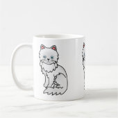 Mug Illustration de chat persan aux yeux bleus blancs (Gauche)