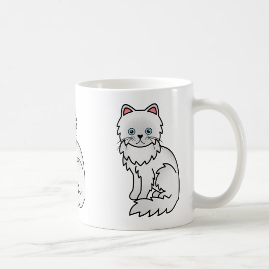 Mug Illustration de chat persan aux yeux bleus blancs (Droite)
