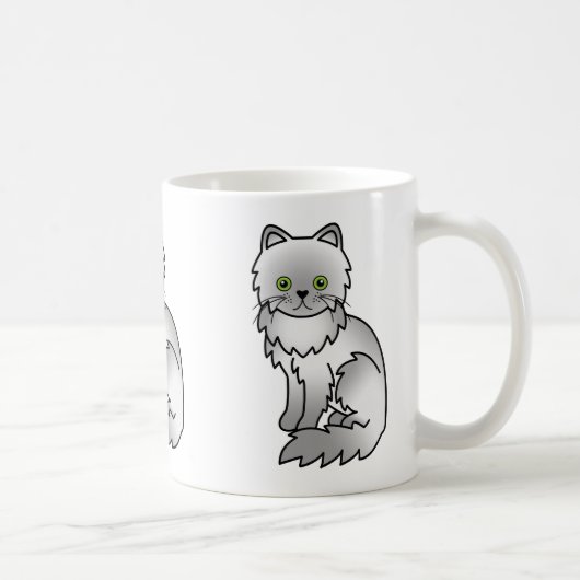 Mug Illustration de chat persan de couleur chinchilla (Droite)