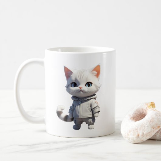 Mug Illustration de chats cool et adorables (Avec donut)