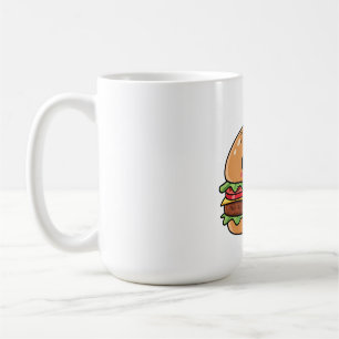 Mug Illustration de cheeseburger souriant mignon Kawai